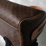 セリーヌ マカダム PVC レザー ミニボストンバッグ ハンドバッグ ブラウン - NEWSED