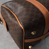 セリーヌ ヴィンテージ マカダム PVC /レザー ミニボストンバッグ ハンドバッグ ブラウン - NEWSED