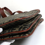 フェンディ ズッカ PVC レザー セミ ショルダーバッグ トートバッグ ブラウン - NEWSED