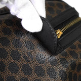 セリーヌ マカダム PVC レザー ミニボストンバッグ ハンドバッグ ブラウン ブラック - NEWSED