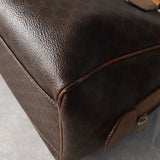 セリーヌ ヴィンテージ マカダム PVC /レザー ミニボストンバッグ ハンドバッグ ブラウン - NEWSED