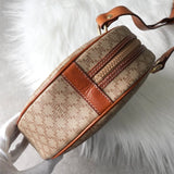 セリーヌ マカダム PVC / レザー ラウンド ショルダーバッグ ポシェット ベージュ - NEWSED