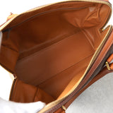 セリーヌ ヴィンテージ マカダム PVC /レザー ミニボストンバッグ ハンドバッグ ブラウン - NEWSED