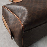 セリーヌ ヴィンテージ マカダム PVC /レザー ミニボストンバッグ ハンドバッグ ブラウン - NEWSED