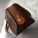 セリーヌ ヴィンテージ マカダム PVC /レザー ミニボストンバッグ ハンドバッグ ブラウン - NEWSED