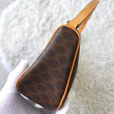 セリーヌ ヴィンテージ マカダム ワンショルダーバッグ ミニバッグ ハンドバッグ PVC/レザー ブラウン - NEWSED