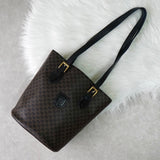 セリーヌ マカダム PVC レザー トートバッグ バケツ型 ブラウン / ブラック - NEWSED