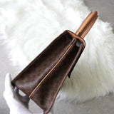 セリーヌ マカダム ガンチーニ金具 PVC 2way ハンドバッグ ショルダーバッグ ブラウン - NEWSED