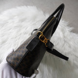 セリーヌ ボリード型 マカダム PVC 2way ハンドバッグ ショルダーバッグ 自立型 ブラック - NEWSED