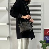 セリーヌ マカダム PVC / レザー 2way ハンドバッグ ショルダーバッグ ブラック - NEWSED