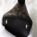 セリーヌ マカダム PVC / レザー 2way ハンドバッグ ショルダーバッグ ブラック - NEWSED