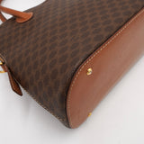 セリーヌ ヴィンテージ マカダム PVC/レザー 2way ショルダーバッグ ハンドバッグ 自立型 ブラウン - NEWSED