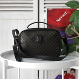 セリーヌ マカダム PVC / レザー 2way バニティバッグ ショルダーバッグ ブラック - NEWSED