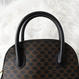 セリーヌ マカダム PVC / レザー 2way ハンドバッグ ショルダーバッグ ブラック - NEWSED