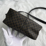 セリーヌ マカダム PVC / レザー 2way バニティバッグ ショルダーバッグ ブラック - NEWSED