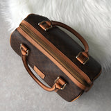 セリーヌ ヴィンテージ マカダム PVC /レザー 2way ミニボストンバッグ ハンドバッグ ショルダーバッグ ブラウン - NEWSED