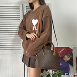 セリーヌ ヴィンテージ マカダム PVC/レザー 2way ショルダーバッグ ハンドバッグ 自立型 ブラウン - NEWSED