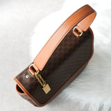 セリーヌ マカダム PVC / レザー 2way ハンドバッグ ショルダーバッグ ブラウン - NEWSED