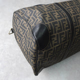 フェンディ ズッカ柄 PVC/レザー 2way ボストンバッグ ショルダーバッグ ブラウン - NEWSED