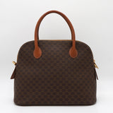 セリーヌ ヴィンテージ マカダム PVC/レザー 2way ショルダーバッグ ハンドバッグ 自立型 ブラウン - NEWSED