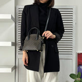 セリーヌ マカダム PVC / レザー 2way ハンドバッグ ショルダーバッグ ブラック - NEWSED