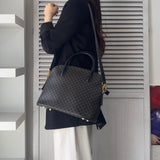 セリーヌ ボリード型 マカダム PVC 2way ハンドバッグ ショルダーバッグ 自立型 ブラック - NEWSED