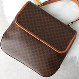 セリーヌ マカダム PVC / レザー 2way ハンドバッグ ショルダーバッグ ブラウン - NEWSED