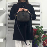 セリーヌ マカダム PVC / レザー 2way バニティバッグ ショルダーバッグ ブラック - NEWSED