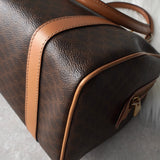 セリーヌ ヴィンテージ マカダム PVC /レザー 2way ミニボストンバッグ ハンドバッグ ショルダーバッグ ブラウン - NEWSED