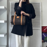 セリーヌ マカダム PVC 2way ミニボストンバッグ ショルダーバッグ ハンドバッグ ブラウン - NEWSED