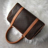 セリーヌ ヴィンテージ マカダム PVC /レザー 2way ミニボストンバッグ ハンドバッグ ショルダーバッグ ブラウン - NEWSED