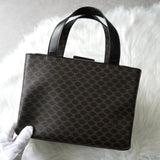 セリーヌ マカダム PVC 2way ハンドバッグ ショルダーバッグ ブラック - NEWSED