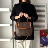 セリーヌ マカダム PVC / レザー 2way ハンドバッグ ショルダーバッグ ブラウン - NEWSED