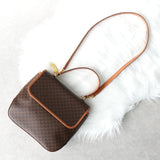 セリーヌ マカダム PVC / レザー 2way ハンドバッグ ショルダーバッグ ブラウン - NEWSED