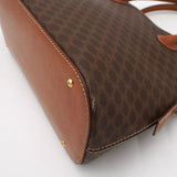 セリーヌ ヴィンテージ マカダム PVC/レザー 2way ショルダーバッグ ハンドバッグ 自立型 ブラウン - NEWSED