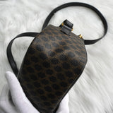 セリーヌ マカダム PVC / レザー 2way バニティバッグ ショルダーバッグ ブラック - NEWSED