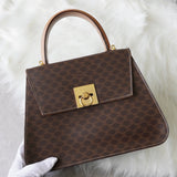 セリーヌ マカダム ガンチーニ金具 PVC 2way ハンドバッグ ショルダーバッグ ブラウン - NEWSED