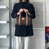 セリーヌ マカダム PVC 2way ミニボストンバッグ ショルダーバッグ ハンドバッグ ブラウン - NEWSED