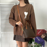 セリーヌ ヴィンテージ マカダム PVC/レザー 2way ショルダーバッグ ハンドバッグ 自立型 ブラウン - NEWSED