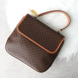 セリーヌ マカダム PVC / レザー 2way ハンドバッグ ショルダーバッグ ブラウン - NEWSED