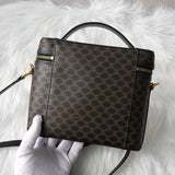 セリーヌ マカダム PVC / レザー 2way バニティバッグ ハンドバッグ ショルダーバッグ ミニバッグ ブラウン / ブラック - NEWSED