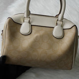 コーチ シグネチャー PVC 2way ハンドバッグ ショルダーバッグ ベージュ F32203 - NEWSED