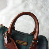 ポロ ラルフローレン チェック柄 PVC ミニボストンバッグ ハンドバッグ グリーン - NEWSED