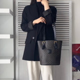 セリーヌ マカダム PVC レザー トートバッグ バケツ型 ブラウン / ブラック - NEWSED