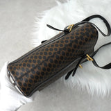 セリーヌ マカダム PVC / レザー トートバッグ 自立型 ブラック / ブラウン - NEWSED