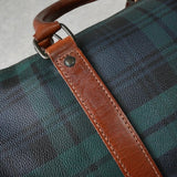 ラルフローレン チェック柄 PVC / レザー ミニボストンバッグ ハンドバッグ グリーン / ブラウン - NEWSED