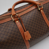 ヴィンテージ セリーヌ マカダム ボストンバッグ PVC / レザー ブラウン 南京錠・鍵付き - NEWSED