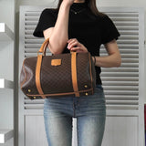 セリーヌ マカダム PVC / レザー ミニボストンバッグ ハンドバッグ ブラウン - NEWSED