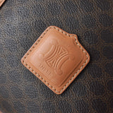 セリーヌ ヴィンテージ マカダム PVC /レザー ミニボストンバッグ ハンドバッグ ブラウン - NEWSED