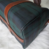 ポロ ラルフローレン チェック柄 PVC ミニボストンバッグ ハンドバッグ グリーン - NEWSED